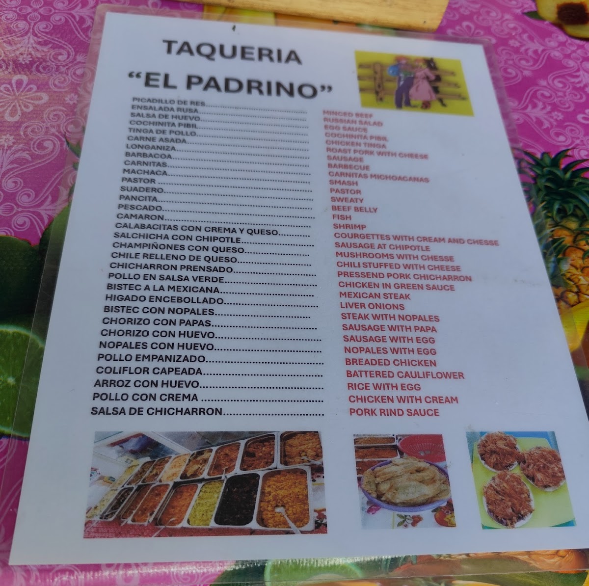 Tacos El Padrino Menu - Image 1
